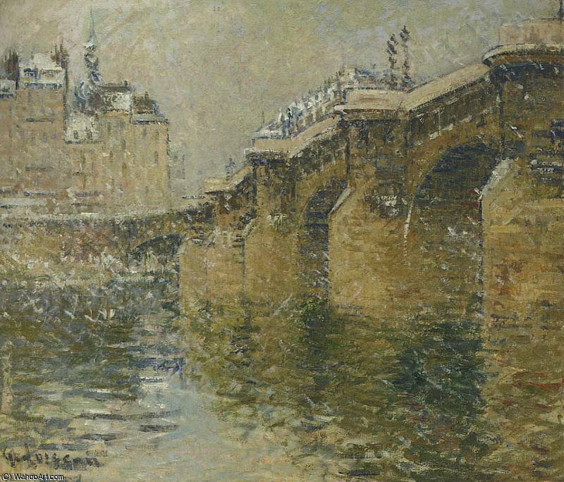 Wikioo.org - The Encyclopedia of Fine Arts - Painting, Artwork by Gustave Loiseau - Pont Neuf in the Snow