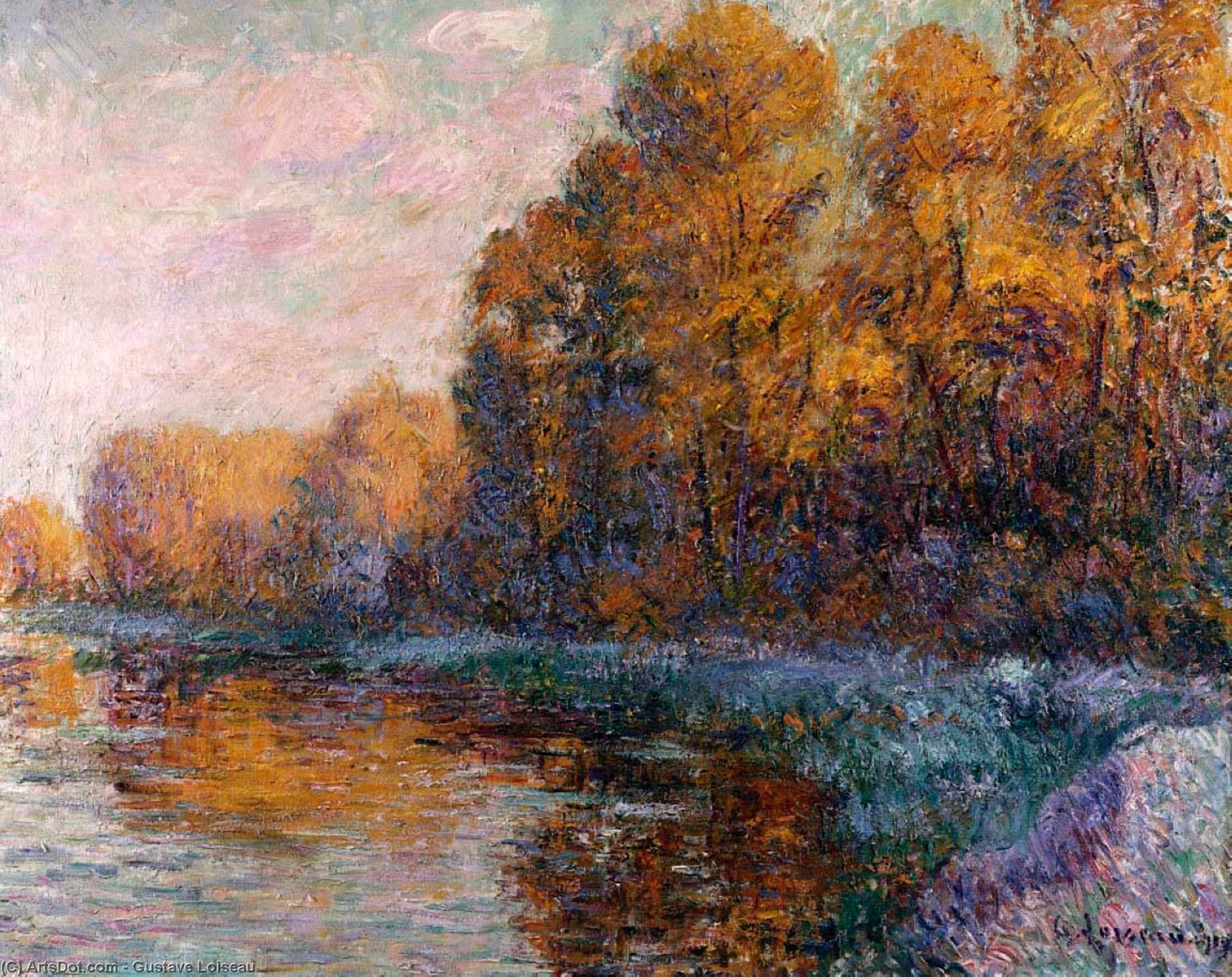 Wikioo.org - The Encyclopedia of Fine Arts - Painting, Artwork by Gustave Loiseau - River in Autumn