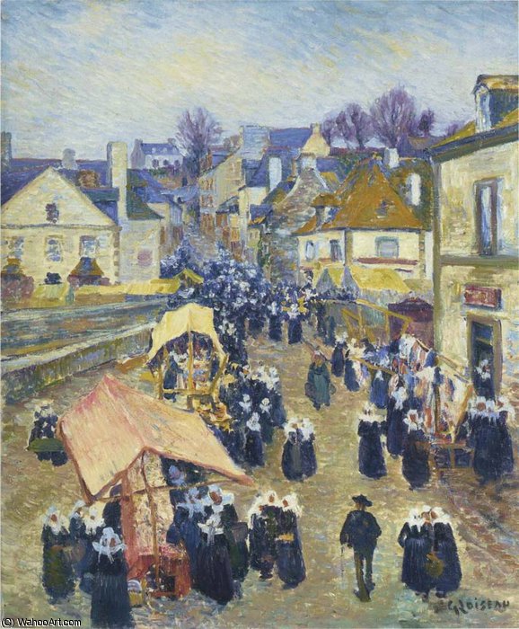 Wikioo.org - สารานุกรมวิจิตรศิลป์ - จิตรกรรม Gustave Loiseau - Street at Pont Aven
