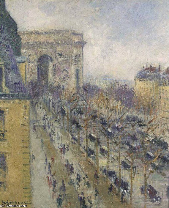 Wikioo.org – L'Encyclopédie des Beaux Arts - Peinture, Oeuvre de Gustave Loiseau - L Arc de Triomphe. Avenue Friedland