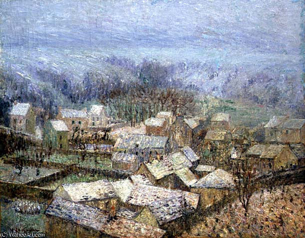 WikiOO.org - Encyclopedia of Fine Arts - Schilderen, Artwork Gustave Loiseau - Winter at Pontoise