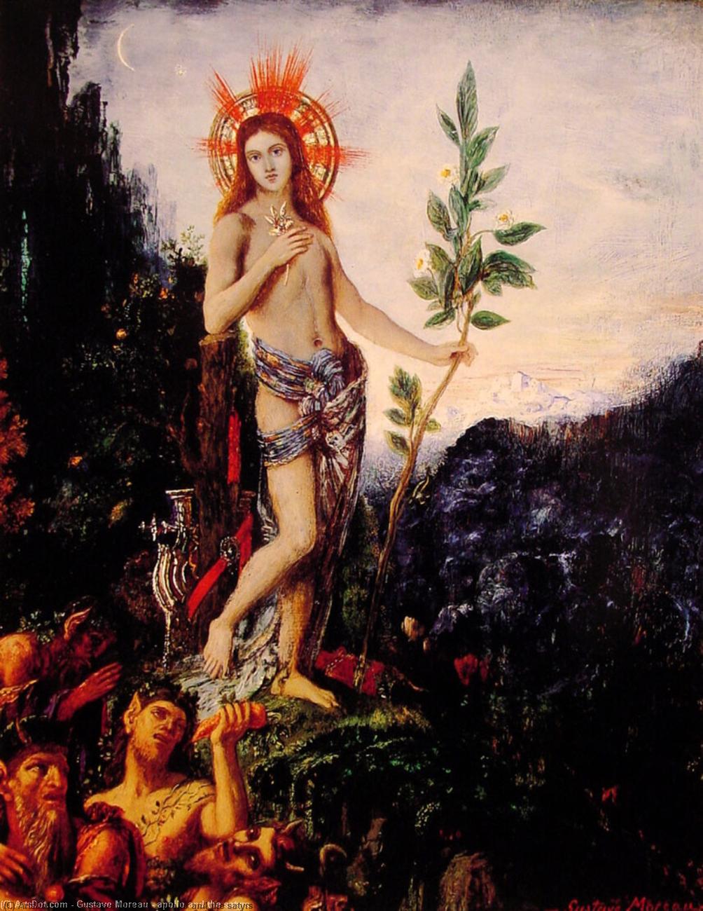 Wikioo.org - The Encyclopedia of Fine Arts - Painting, Artwork by Gustave Moreau - apollo and the satyrs