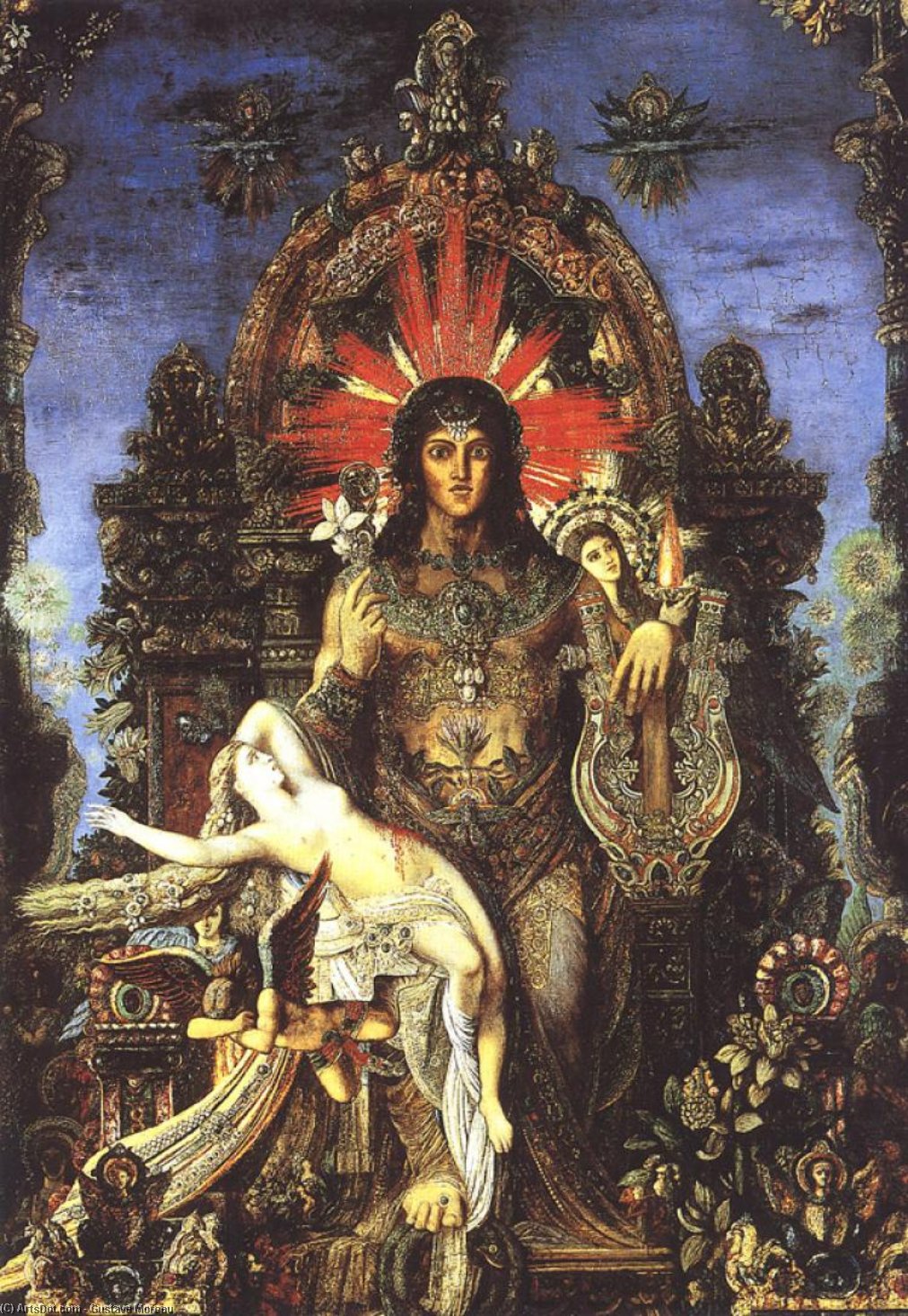 Wikioo.org - The Encyclopedia of Fine Arts - Painting, Artwork by Gustave Moreau - jupiter and semele (detail)