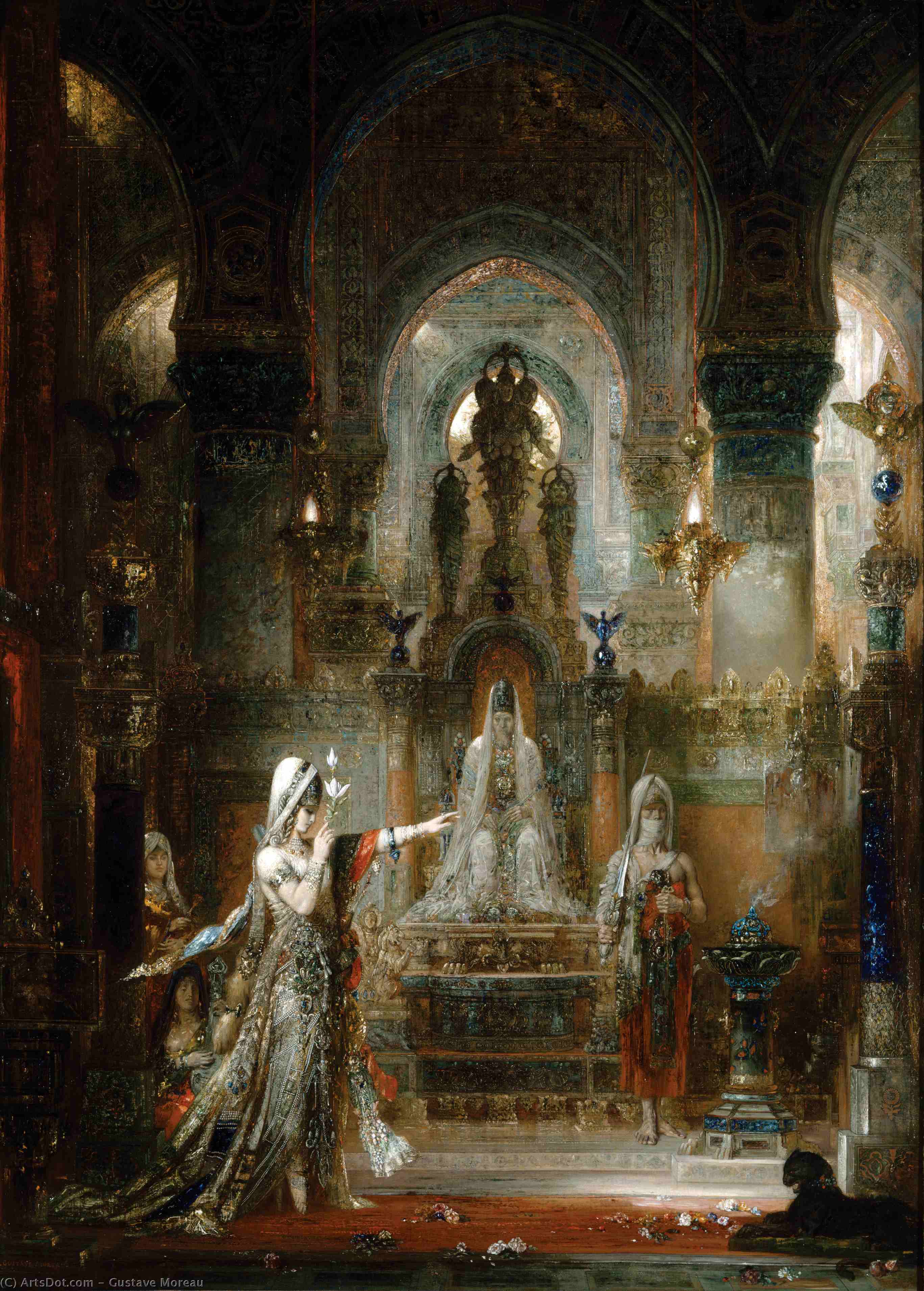 Wikioo.org - The Encyclopedia of Fine Arts - Painting, Artwork by Gustave Moreau - Salome Dancing before Herod