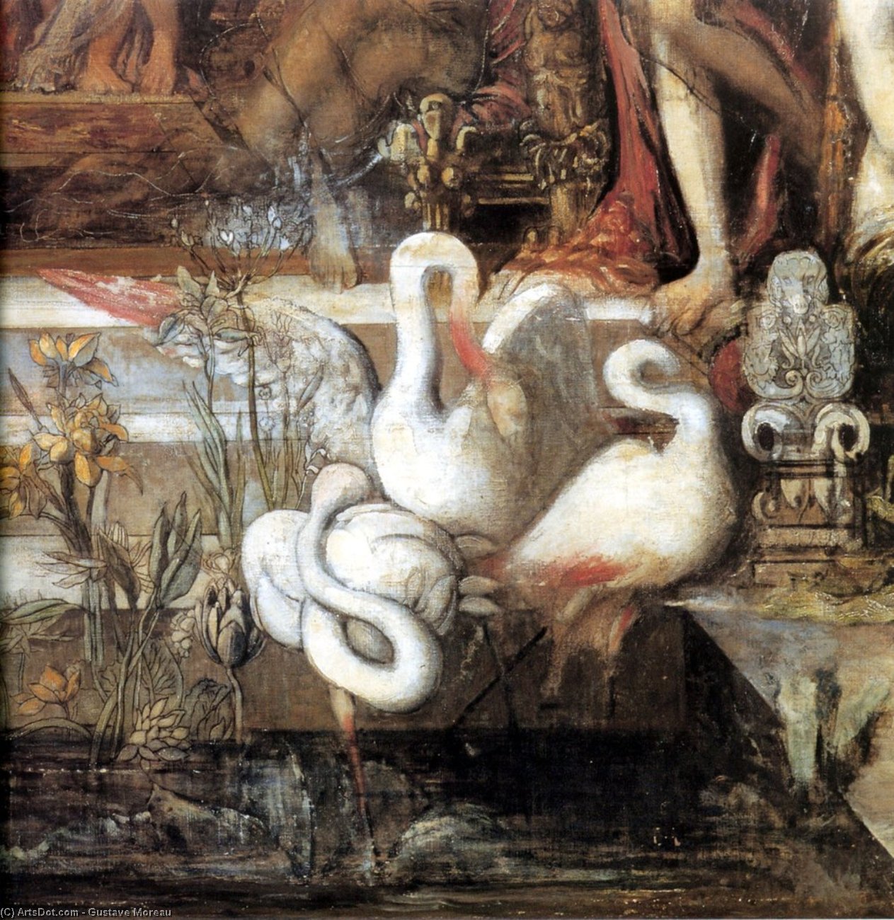 WikiOO.org - Encyclopedia of Fine Arts - Schilderen, Artwork Gustave Moreau - The Daughters of Thespius (detail)