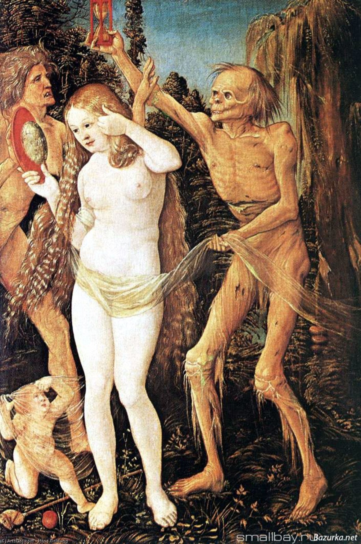 Wikioo.org - The Encyclopedia of Fine Arts - Painting, Artwork by Hans Baldung - three ages of the woman and the death
