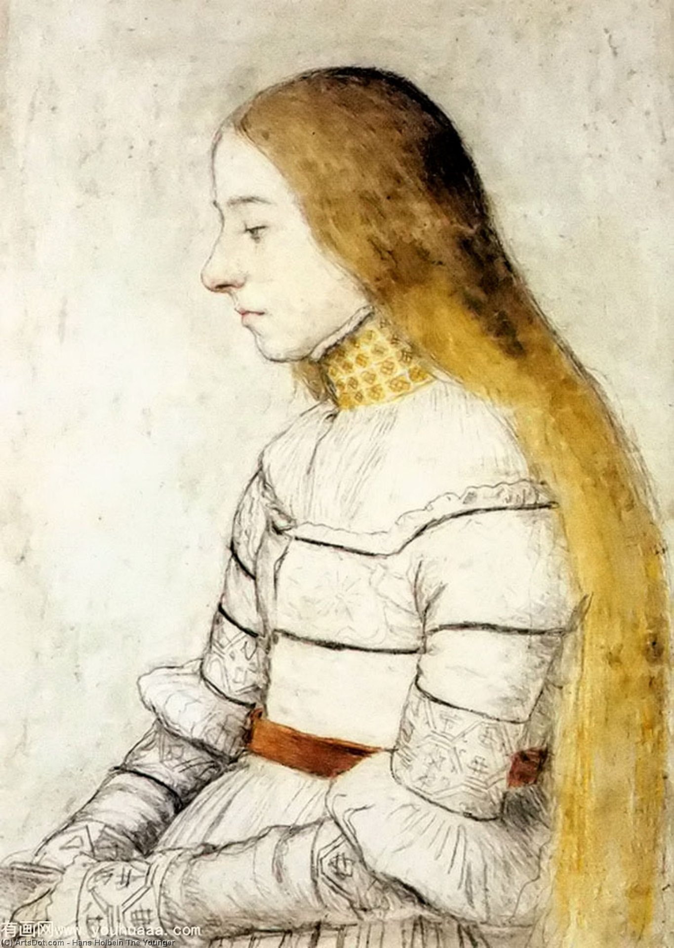 Wikioo.org – L'Enciclopedia delle Belle Arti - Pittura, Opere di Hans Holbein The Younger - Ritratto di Anna Meyer