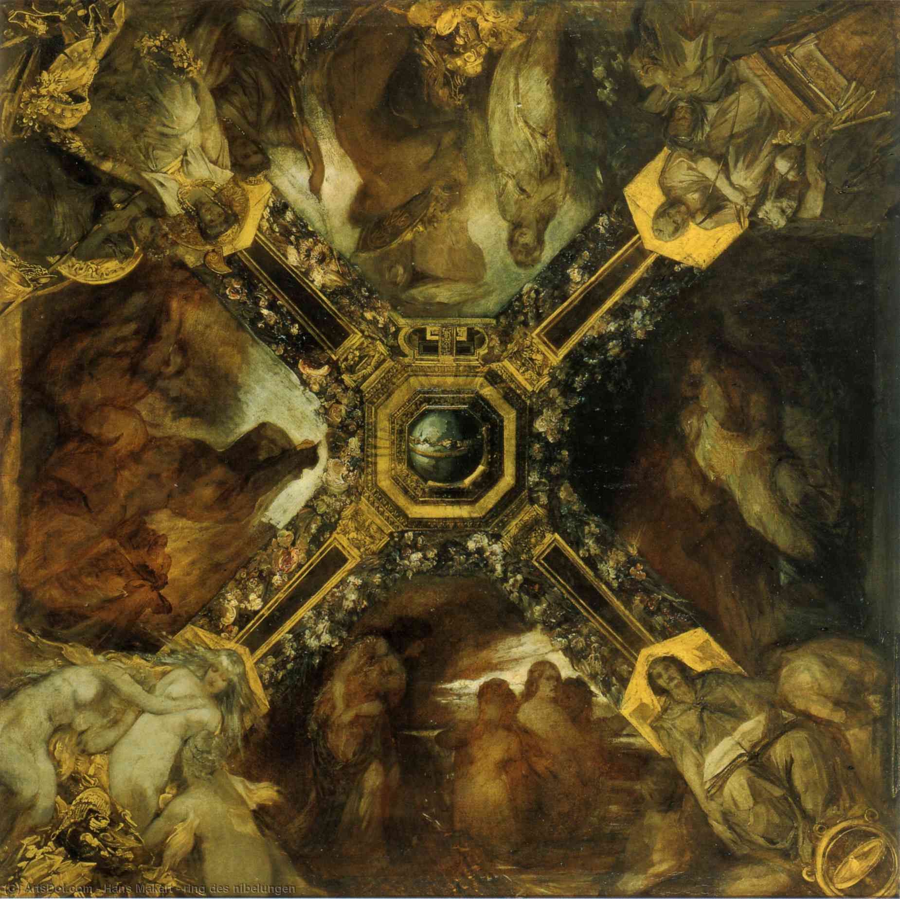 WikiOO.org - Encyclopedia of Fine Arts - Maleri, Artwork Hans Makart - ring des nibelungen
