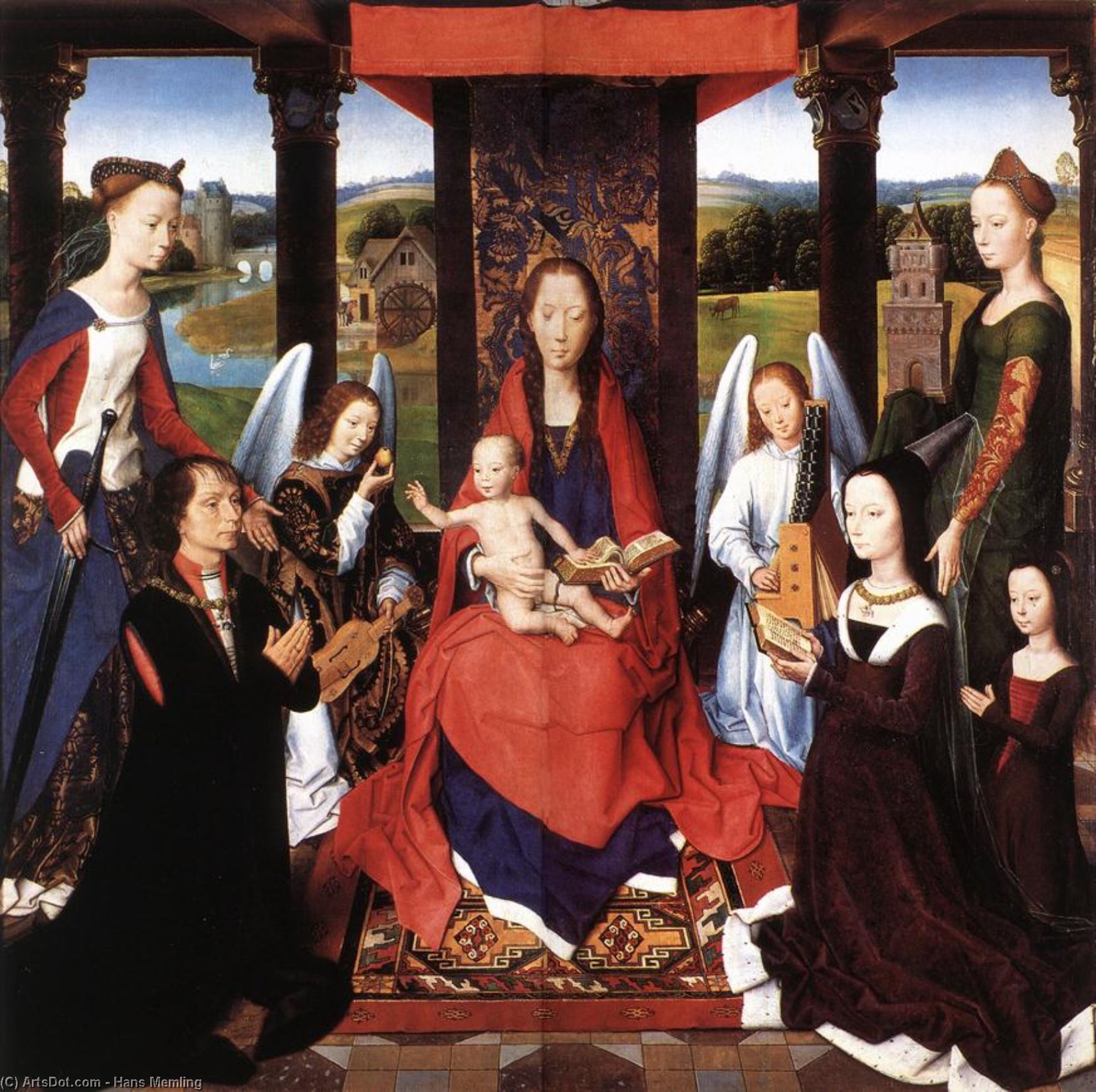 Wikioo.org - Bách khoa toàn thư về mỹ thuật - Vẽ tranh, Tác phẩm nghệ thuật Hans Memling - The Donne Triptych (detail 2) - (central panel)