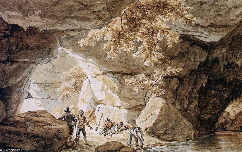 WikiOO.org - Енциклопедия за изящни изкуства - Живопис, Произведения на изкуството Hendrik Barend Koekkoek - caves sun