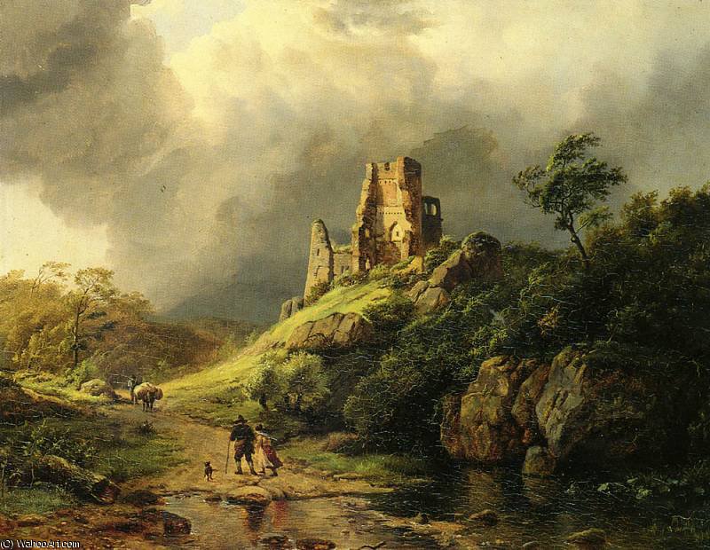 Wikioo.org - The Encyclopedia of Fine Arts - Painting, Artwork by Hendrik Barend Koekkoek - the approaching storm