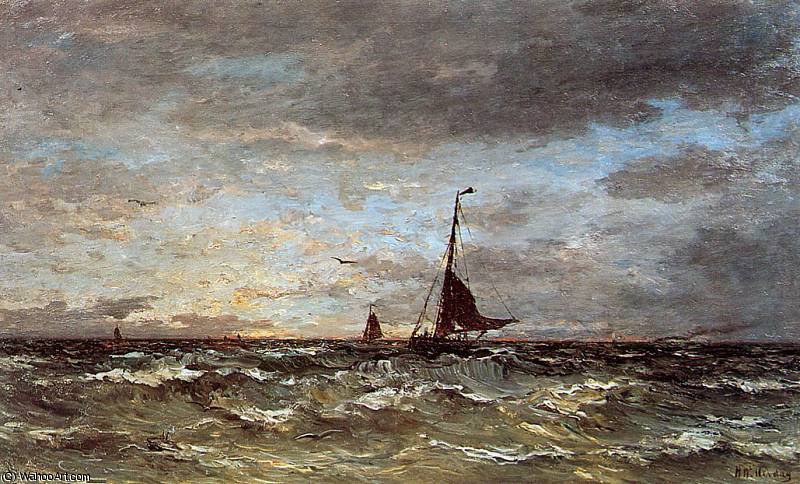 Wikioo.org – L'Encyclopédie des Beaux Arts - Peinture, Oeuvre de Hendrik Willem Mesdag - l approche de la tempête soleil