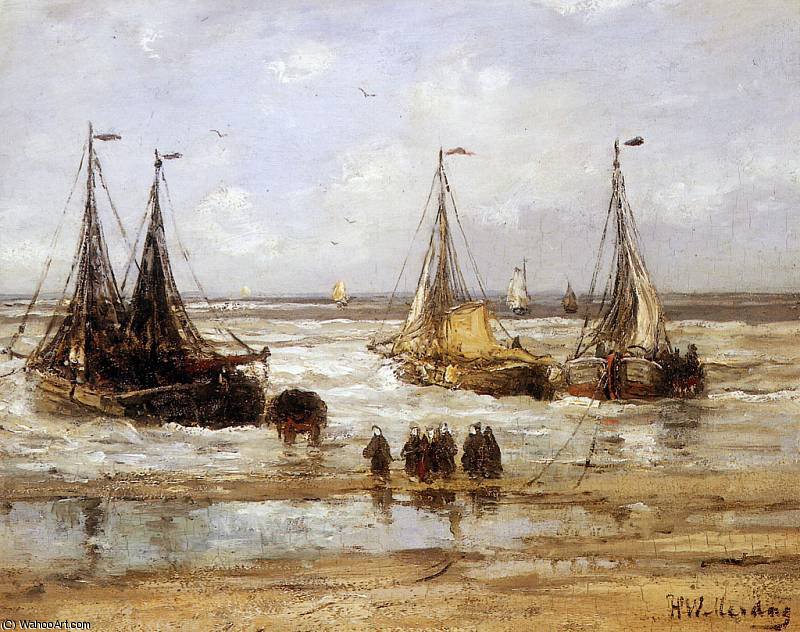 Wikioo.org - The Encyclopedia of Fine Arts - Painting, Artwork by Hendrik Willem Mesdag - arrival of the fleet sun