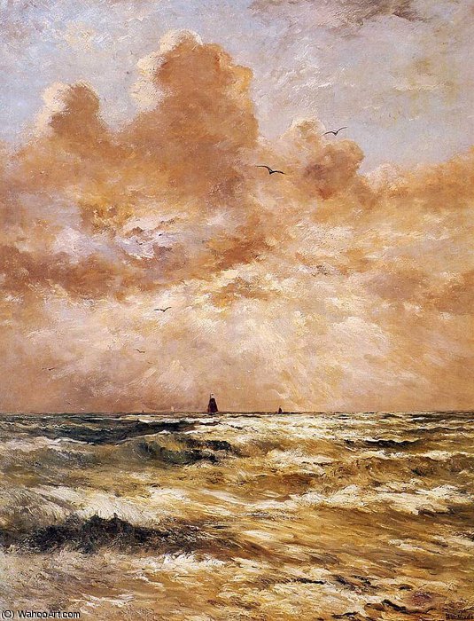 Wikioo.org - The Encyclopedia of Fine Arts - Painting, Artwork by Hendrik Willem Mesdag - back from sea sun