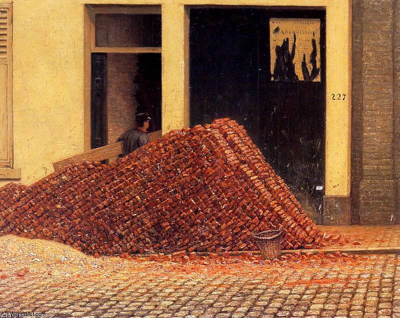 Wikioo.org – L'Encyclopédie des Beaux Arts - Peinture, Oeuvre de Hendrik Willem Mesdag - tas de briques soleil