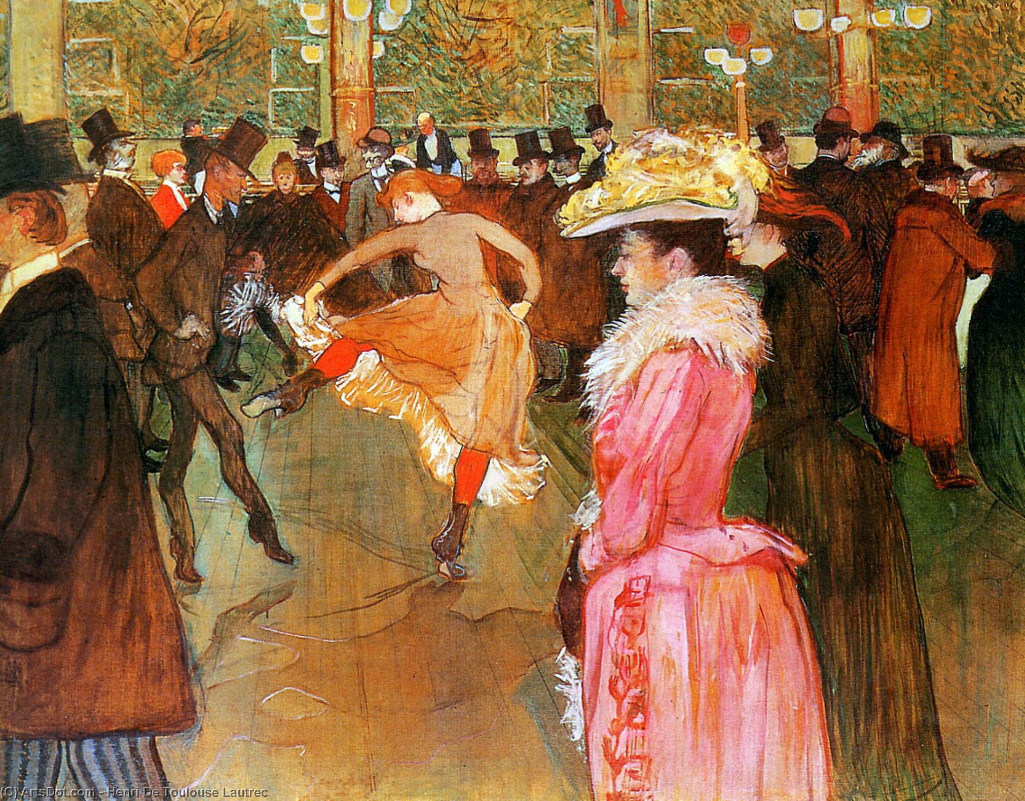 WikiOO.org – 美術百科全書 - 繪畫，作品 Henri De Toulouse Lautrec - 舞蹈 在  的  冰臼  胭脂  阳光
