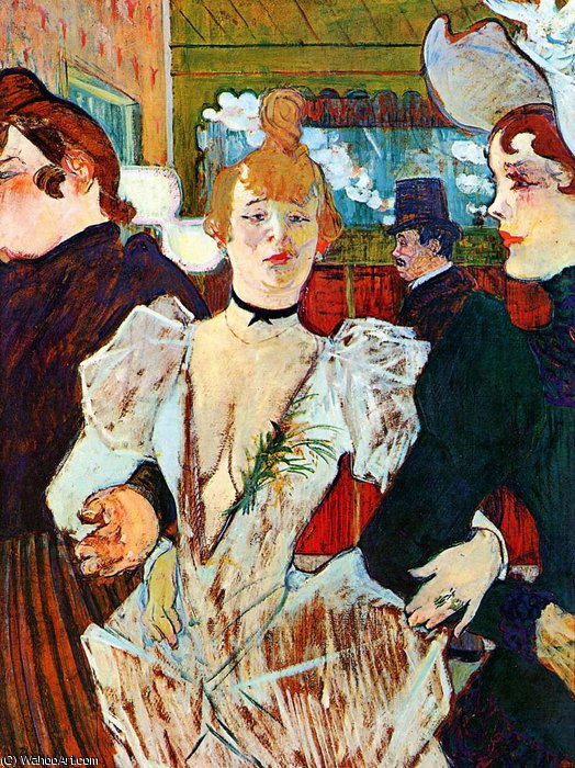 Wikoo.org - موسوعة الفنون الجميلة - اللوحة، العمل الفني Henri De Toulouse Lautrec - entering moulin rouge sun