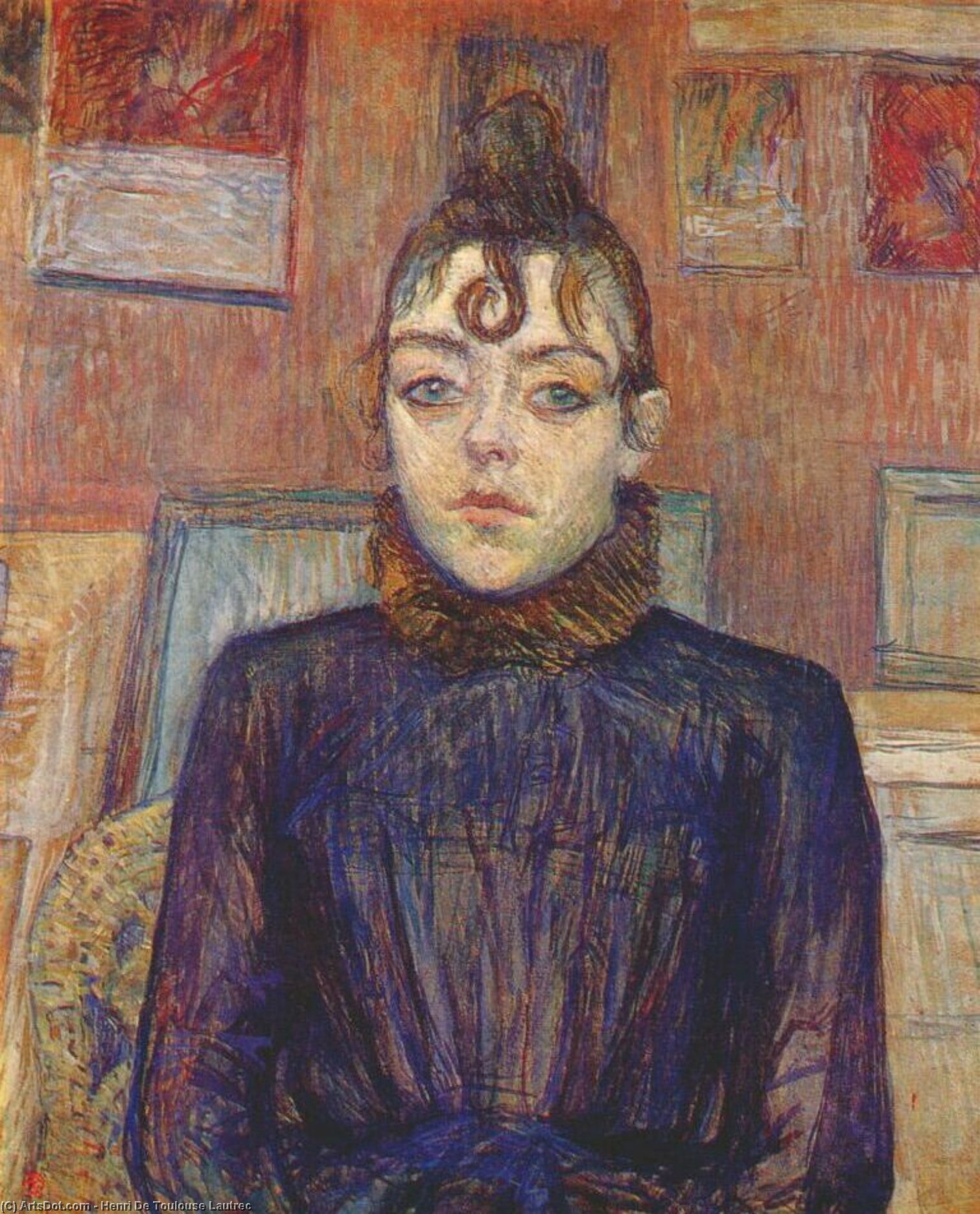 Wikioo.org - The Encyclopedia of Fine Arts - Painting, Artwork by Henri De Toulouse Lautrec - girl with lovelock