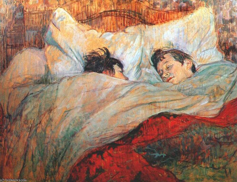 Wikioo.org - The Encyclopedia of Fine Arts - Painting, Artwork by Henri De Toulouse Lautrec - in bed
