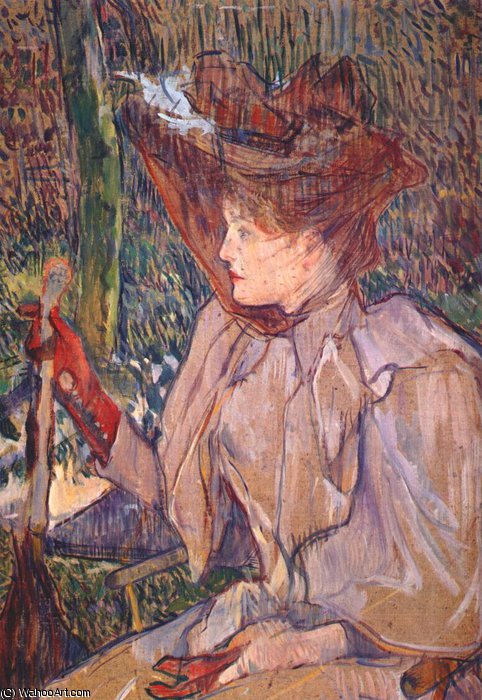 WikiOO.org - Enciclopédia das Belas Artes - Pintura, Arte por Henri De Toulouse Lautrec - woman with gloves (honorine p) -