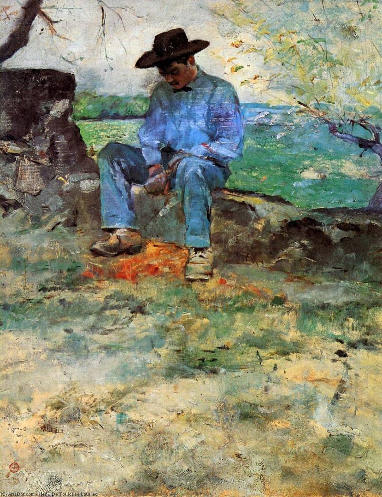 Wikioo.org - The Encyclopedia of Fine Arts - Painting, Artwork by Henri De Toulouse Lautrec - Young Routy in Celyran Sun