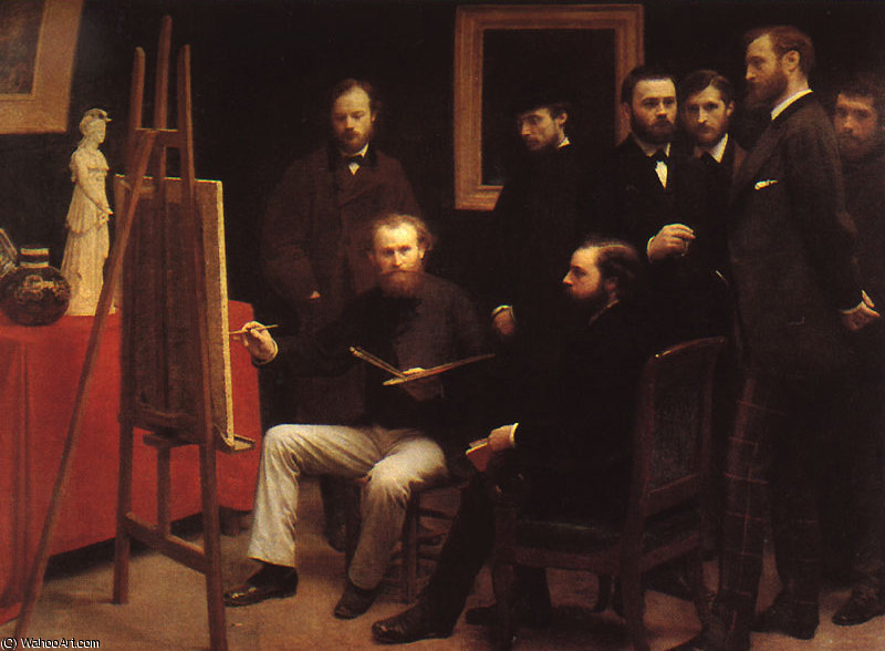 Wikioo.org - The Encyclopedia of Fine Arts - Painting, Artwork by Henri Fantin Latour - An Atelier in the Batignolles