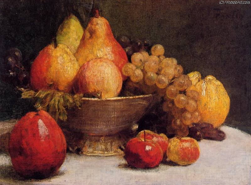 Wikioo.org – La Enciclopedia de las Bellas Artes - Pintura, Obras de arte de Henri Fantin Latour - Cuenco de fruta