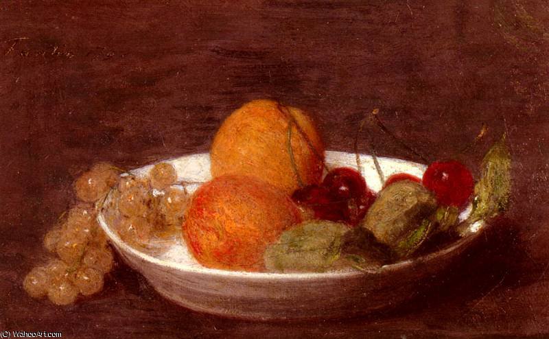 WikiOO.org - Encyclopedia of Fine Arts - Maleri, Artwork Henri Fantin Latour - a bowl of fruit