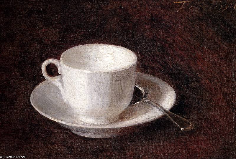 WikiOO.org - Enciklopedija dailės - Tapyba, meno kuriniai Henri Fantin Latour - white cup and saucer