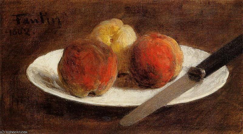Wikioo.org - The Encyclopedia of Fine Arts - Painting, Artwork by Henri Fantin Latour - Plate of Peaches