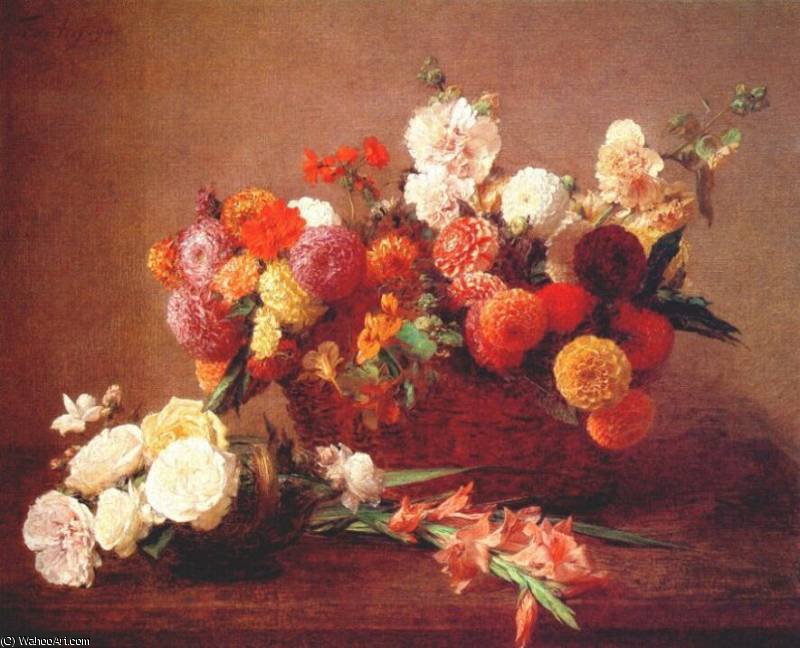 Wikioo.org - The Encyclopedia of Fine Arts - Painting, Artwork by Henri Fantin Latour - these are the flowers of middle summer