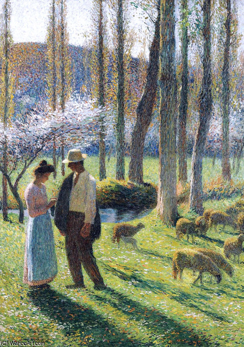 Wikioo.org - The Encyclopedia of Fine Arts - Painting, Artwork by Henri Jean Guillaume Martin - Amoureaux aka Lovers