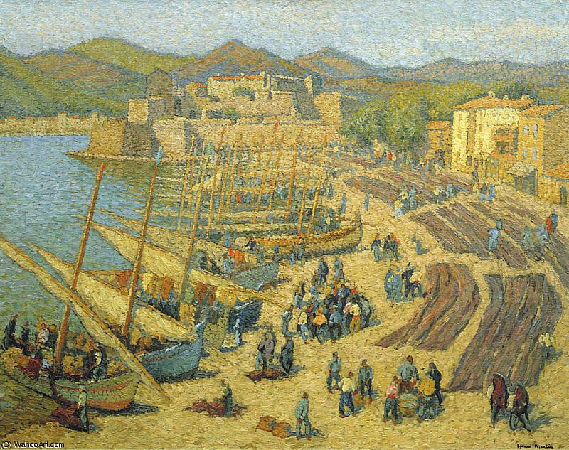 Wikioo.org - The Encyclopedia of Fine Arts - Painting, Artwork by Henri Jean Guillaume Martin - Bateaux de Peche Collioure aka Fishing Boats at Collioure