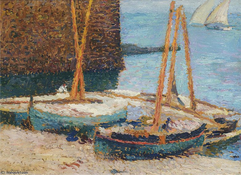 WikiOO.org – 美術百科全書 - 繪畫，作品 Henri Jean Guillaume Martin - 主菜游船du Port的科利尤尔