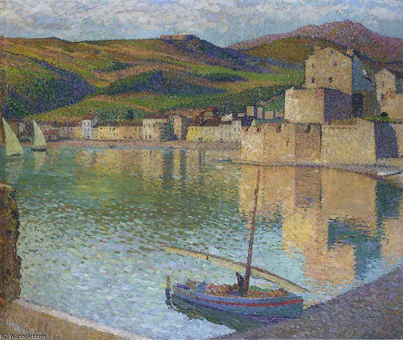 Wikioo.org - The Encyclopedia of Fine Arts - Painting, Artwork by Henri Jean Guillaume Martin - Blue Boat in Port Collioure