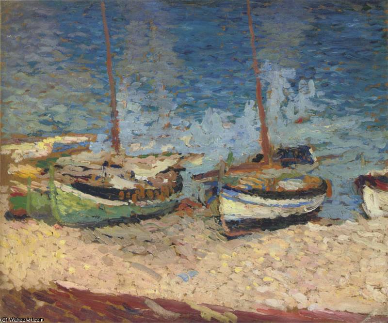 WikiOO.org - Encyclopedia of Fine Arts - Maleri, Artwork Henri Jean Guillaume Martin - Boats in Port Collioure