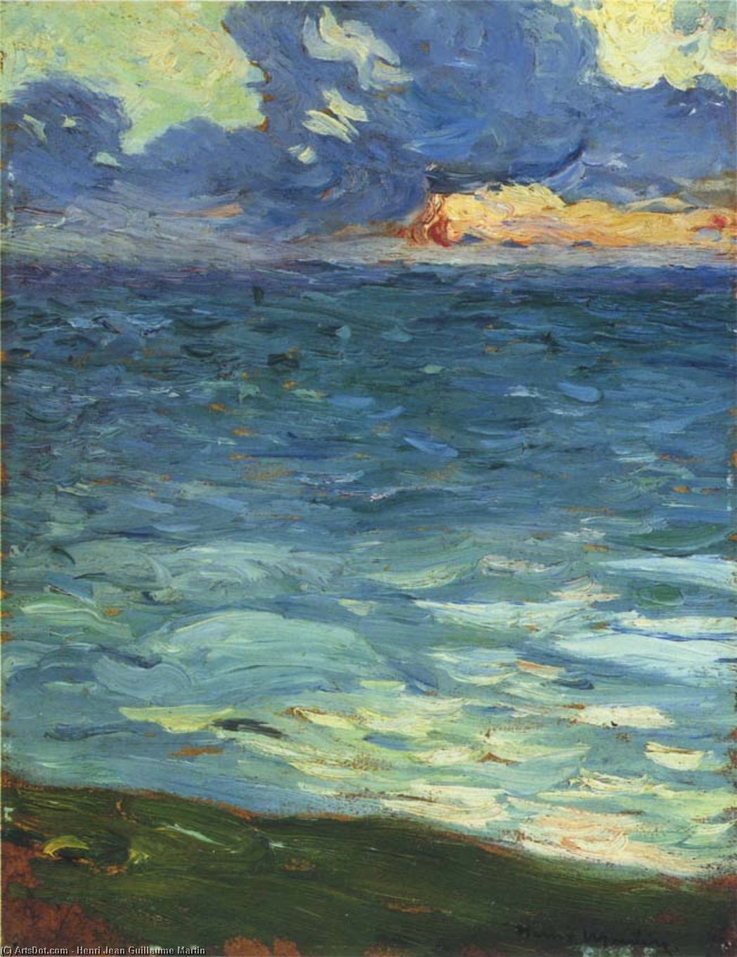 Wikioo.org - The Encyclopedia of Fine Arts - Painting, Artwork by Henri Jean Guillaume Martin - By the Sea