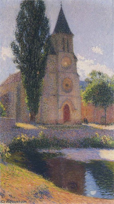 WikiOO.org - אנציקלופדיה לאמנויות יפות - ציור, יצירות אמנות Henri Jean Guillaume Martin - Church at Labastide du Vert