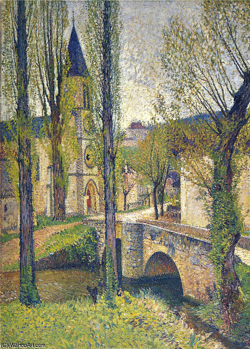Wikioo.org - The Encyclopedia of Fine Arts - Painting, Artwork by Henri Jean Guillaume Martin - Church in Labastide