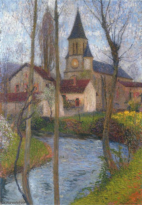 Wikioo.org - The Encyclopedia of Fine Arts - Painting, Artwork by Henri Jean Guillaume Martin - Church in Labastide du Vert