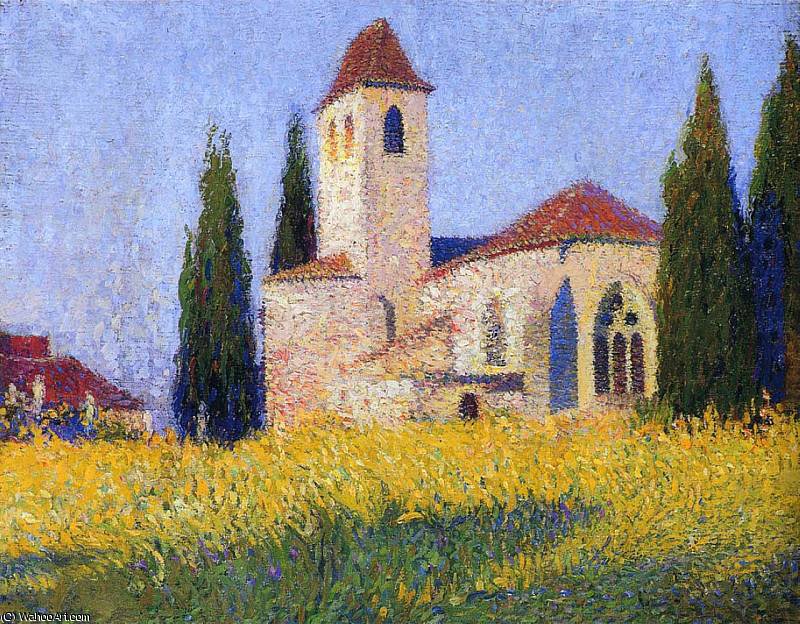 Wikioo.org - The Encyclopedia of Fine Arts - Painting, Artwork by Henri Jean Guillaume Martin - Church in Labastide