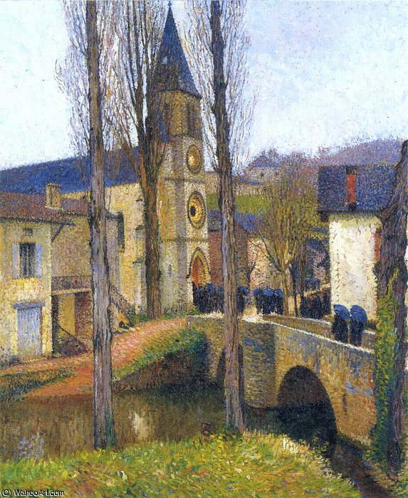 WikiOO.org - אנציקלופדיה לאמנויות יפות - ציור, יצירות אמנות Henri Jean Guillaume Martin - Church Mass at Labastide du Vert