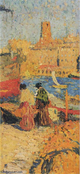 Wikioo.org – La Enciclopedia de las Bellas Artes - Pintura, Obras de arte de Henri Jean Guillaume Martin - Femme Assis une Puerto