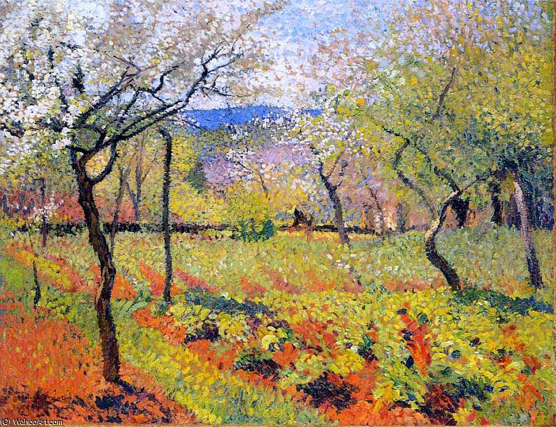 Wikioo.org - The Encyclopedia of Fine Arts - Painting, Artwork by Henri Jean Guillaume Martin - Flowering Garden in Spring