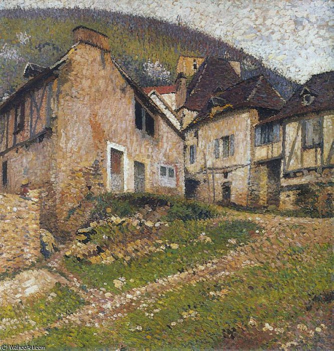 Wikioo.org - The Encyclopedia of Fine Arts - Painting, Artwork by Henri Jean Guillaume Martin - Houses in the Village
