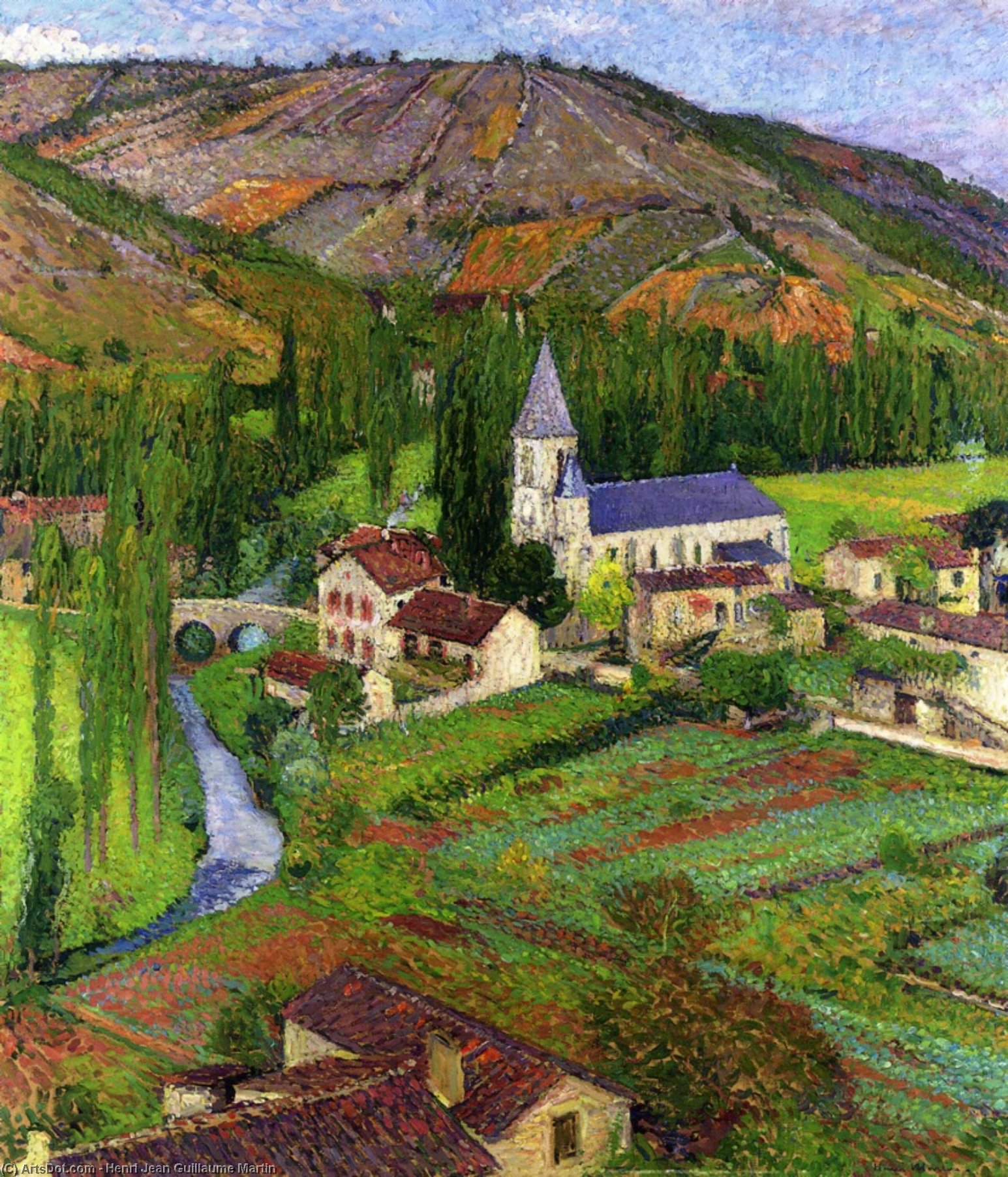 Wikioo.org - The Encyclopedia of Fine Arts - Painting, Artwork by Henri Jean Guillaume Martin - Landscape near Toulouse