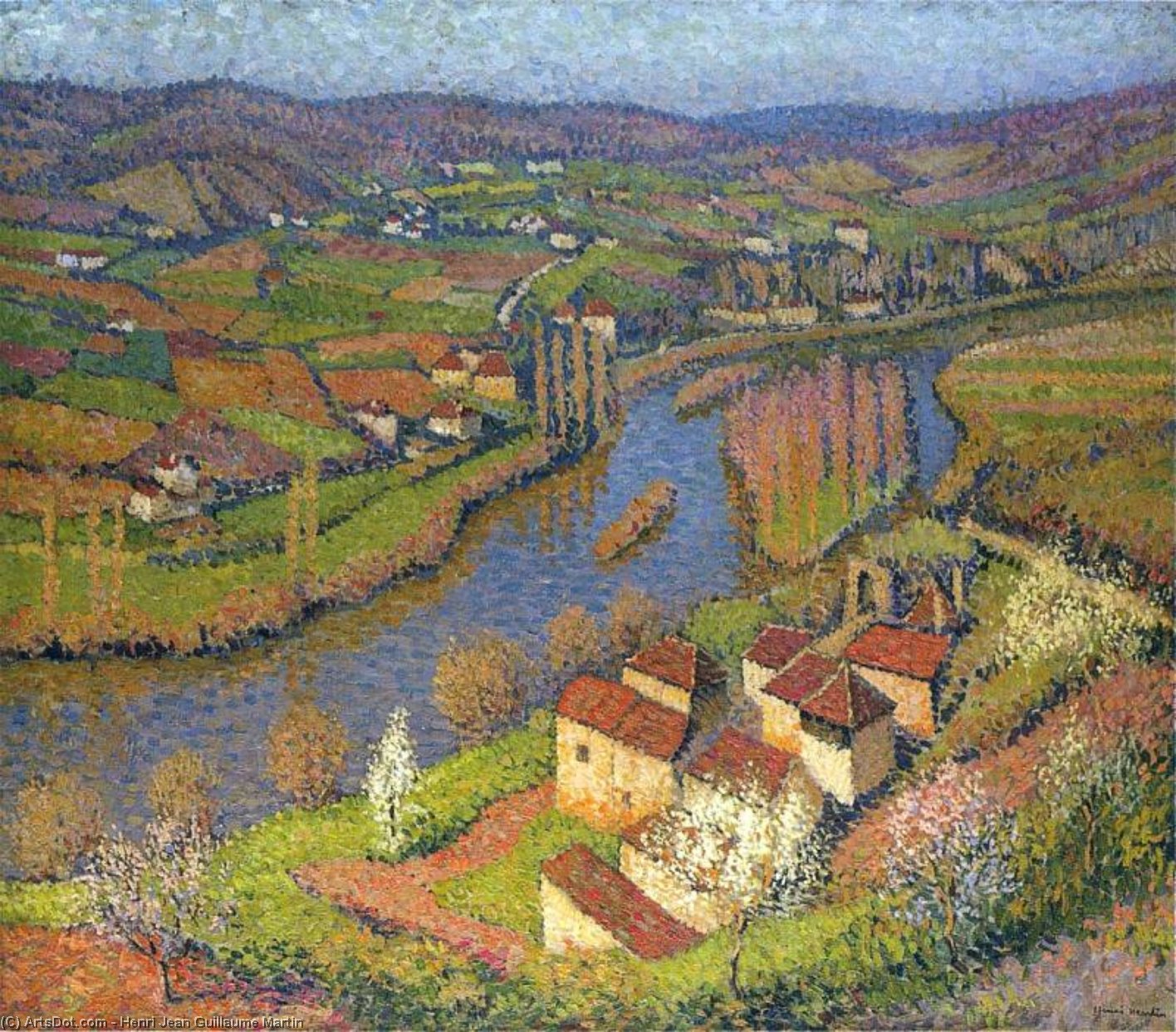 Wikioo.org - The Encyclopedia of Fine Arts - Painting, Artwork by Henri Jean Guillaume Martin - Le Lot a Saint Cirq Lapopie