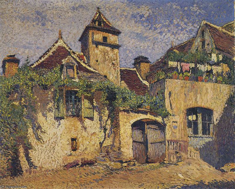 Wikioo.org - The Encyclopedia of Fine Arts - Painting, Artwork by Henri Jean Guillaume Martin - Maisons dans le Village