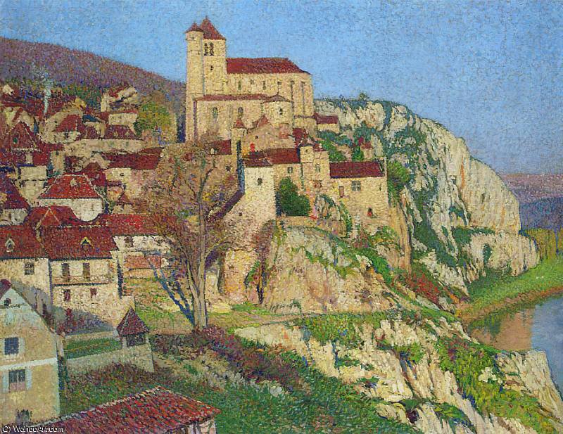 Wikioo.org - The Encyclopedia of Fine Arts - Painting, Artwork by Henri Jean Guillaume Martin - Maisons sur Falaise dans le Lot