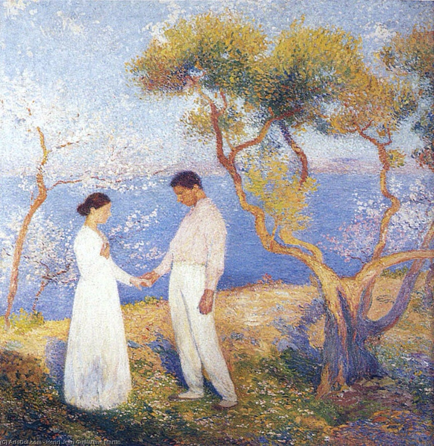 Wikioo.org - The Encyclopedia of Fine Arts - Painting, Artwork by Henri Jean Guillaume Martin - Paysage au Couple